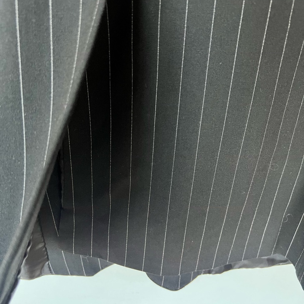 NORMA KAMALI Black White Pin-Stripe 2-Button Notch Collar Blazer Jacket - Picture 3 of 7
